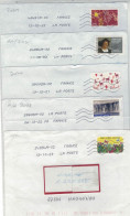 5 LETTRES AUTO ADHESIFS DIFFERENTS ( Lot 417 ) - Storia Postale