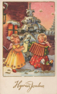 ANGELO Buon Anno Natale Vintage Cartolina CPSMPF #PAG707.IT - Engelen