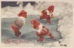 Feliz Año Navidad GNOMO Vintage Tarjeta Postal CPSMPF #PKD990.ES - Neujahr