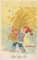 Feliz Año Navidad NIÑOS Vintage Tarjeta Postal CPSMPF #PKD799.ES - Anno Nuovo