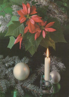 Feliz Año Navidad VELA Vintage Tarjeta Postal CPSM #PBN866.ES - New Year