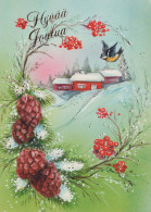 Feliz Año Navidad PÁJARO Vintage Tarjeta Postal CPSM #PBM739.ES - Nouvel An