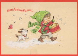 Feliz Año Navidad NIÑOS Vintage Tarjeta Postal CPSM #PBM211.ES - New Year