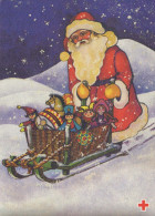 PAPÁ NOEL Feliz Año Navidad Vintage Tarjeta Postal CPSM #PBL511.ES - Santa Claus