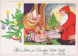 PAPÁ NOEL Feliz Año Navidad Vintage Tarjeta Postal CPSM #PBB065.ES - Santa Claus