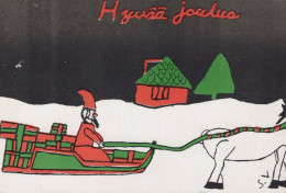 PAPÁ NOEL Feliz Año Navidad Vintage Tarjeta Postal CPSM #PBB130.ES - Kerstman