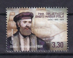 BOSNIA AND HERZEGOVINA  2024,POST MOSTAR,,700 YEARS SINCE THE DEATH,MARKO POLO,,MNH - Bosnia And Herzegovina