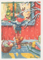 Feliz Año Navidad GNOMO Vintage Tarjeta Postal CPSM #PAU350.ES - Nieuwjaar