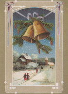 Feliz Año Navidad CAMPANA Vintage Tarjeta Postal CPSM #PAT213.ES - Nouvel An