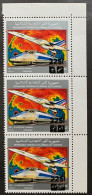 3x Timbres Se Tenant Bord De Feuille Comores Concorde TGV Surchargé « 225 F » - Concorde