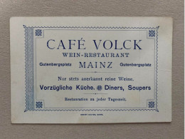 Nota Recu Mainz 1890 189... Café VOLCK Wein Restaurant Küche Diner - 1800 – 1899