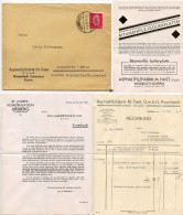 Germany 1929 Cover W/ Letters & Invoice; Krumbach (Schwaben) - Asphaltfilzfabrik M. Faist; 15pf. President Hindenburg - Briefe U. Dokumente