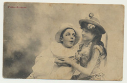 Carte Fantaisie Couple - Pierrot Blanc Et Colombine   - Folles Amours - Paare