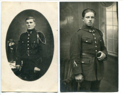 Militaria LOT 2 PHOTO Carte * Portraits Militaires Du 20e Bataillon Régiment Chasseurs à Pied Alpins * 2e Cachet Forbach - Regimente