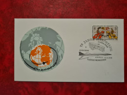 Lettre  1977 CONCORDE  FLUGPOSTWERBESCHAU WIEN  75 JAHRE MOTORFLUG - Storia Postale