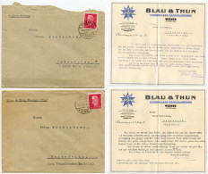 Germany 1929 2 Covers W/ Letters; Weener (Ems) - Blau & Thun, Schuhwaren-Grosshandlung; 15pf. President Hindenburg - Briefe U. Dokumente