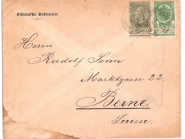 (01) Belgique N° 59 + 56  Sur Enveloppe écrite D'Anvers Vers Berne Suisse - 1893-1900 Barba Corta