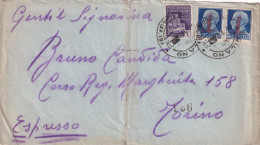 RSI Espresso 1945 Lettera Affrancata 3,5 Lire 1 + 1,25 + 1,25 Fascetti E Monumenti Distrutti  4.1.1945 - Marcofilía