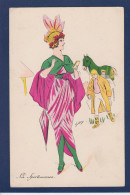 CPA Baer Gill Art Nouveau Femme Woman Non Circulé Illustrateur équitation Cheval Horse - Other & Unclassified