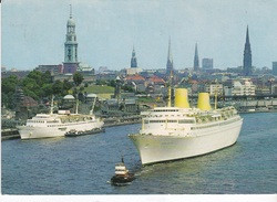 CPSM HAMBURG HAFEN MIT STADTPANORAMA - Autres & Non Classés