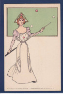 CPA Billard Art Nouveau Théo Strofer's Femme Woman Non Circulé Illustrateur Billiard - Autres & Non Classés