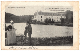 CPA 29 - Environs De QUIMPERLE (Finistère) - 9. L'Abbaye Saint-Maurice (animée) - Coll. Villard - Quimperlé