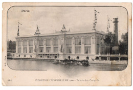 CPA 75 - PARIS Exposition Universelle 1900 - 161. Palais Des Congrès - Dos Simple  - Exhibitions