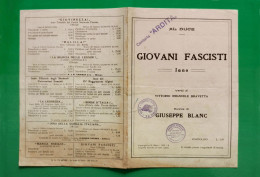 D-IT PNF 1932 Spartito Musicale Inno Al Duce Giovani Fascisti - Historical Documents