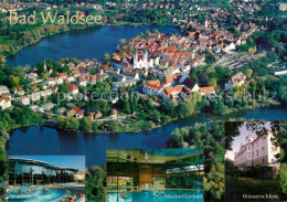 73609491 Bad Waldsee Fliegeraufnahme Kurort Waldseetherme Maximilianbad Wassersc - Bad Waldsee