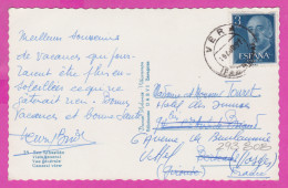 293808 / Spain - San Sebastián Bay Of Biscay  Vista General PC 1961 USED 3 Pta General Francisco Franco , Vera To France - Cartas & Documentos