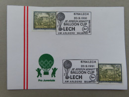 Österreich Pro Juventute - Mit Sonderstempel 20. 9. 1991 Lech Am Arlberg, 35. Gordon Bennett Ballon CUP (Nr.1322) - Other & Unclassified