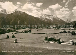 73609424 Schoenau Berchtesgaden Panorama Mit Watzmann Gruenstein Hochkalter Reit - Berchtesgaden