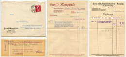 Germany 1929 Cover W/ Invoices & Receipts; Melle - Ewald Menzefricke, Automobile; 15pf. President Hindenburg - Brieven En Documenten