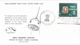 54973. Carta GREENBELT (Md) USA 1972. SPACE, NASA, Aeronomy Satelite, Apollo Program - Covers & Documents