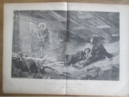 1884  Vision De SAINT FRANCOIS D ASSISE  Tableau Peinture De  THEOBALD  CHARTRAN   (1849-1907) Besancon - Estampas & Grabados