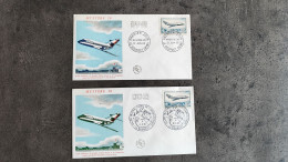 TIMBRE FRANCE LOT 2 ENVELOPPE PREMIER JOUR FDC AVION MYSTERE 20 1969 TBE - 1960-1969