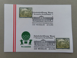 Österreich Pro Juventute - Mit Sonderstempel 27. 9. 1991 Weyer OÖ, Bahnhoferöffnung In Weyer (Nr.1324) - Sonstige & Ohne Zuordnung