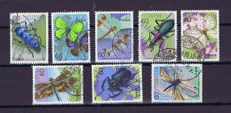 Japan 1986-1987: Insects, 8 Diff. Used, 8 Versch. Gestempelt - Oblitérés