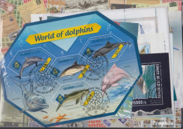 Motive Briefmarken-10 Verschiedene Delphine Blöcke - Dolphins