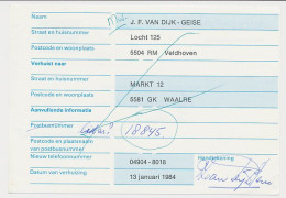 Verhuiskaart G. 47 Particulier Bedrukt S Hertogenbosch 1984 - Entiers Postaux