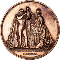 France, Médaille, Napoléon III, Baptème Du Prince Impérial, 1861, Cuivre - Autres & Non Classés