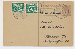Briefkaart G. 195 V / Bijfrankering Bussum - Duitsland 1925 - Postwaardestukken