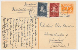 Briefkaart G. 238 / Bijfrankering Utrecht - Duitsland 1938 - Material Postal