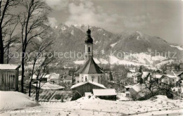 73608312 Lenggries Ortsansicht Mit Kirche Winterpanorama Lenggries - Lenggries