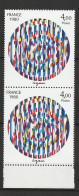 N° 2113 Création PhilatéliqueYaacov Agam: Belle Paire De 2Timbres Neuf Impeccble, - Neufs