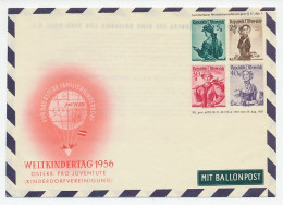 Postal Stationery Austria 1956 World Children S Day - Balloon Post - Other & Unclassified