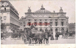 CPA PARIS - PLACE DE L'OPERA - ATTELAGE - Places, Squares