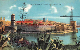 CPA MARSEILLE - LE FORT SAINT JEAN ET LA CATHEDRALE - Vecchio Porto (Vieux-Port), Saint Victor, Le Panier