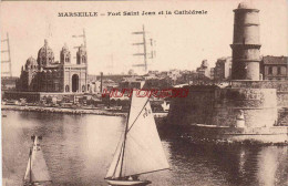 CPA MARSEILLE - LE FORT SAINT JEAN ET LA CATHEDRALE - Puerto Viejo (Vieux-Port), Saint Victor, Le Panier