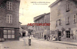 CPA LAMURE SUR AZERGUE - RHONE - LA PLACE ET LA GRANDE RUE - Lamure Sur Azergues